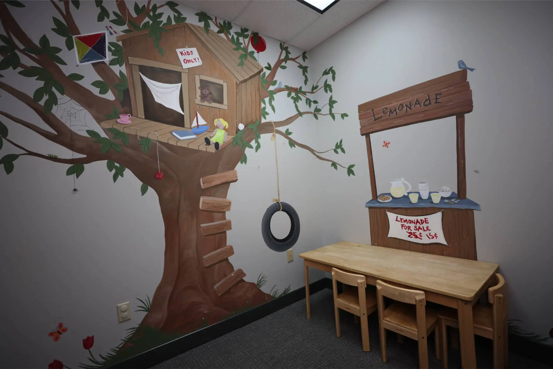 The Tree House speech and language therapy room at Bliss Speech and Hearing Services.